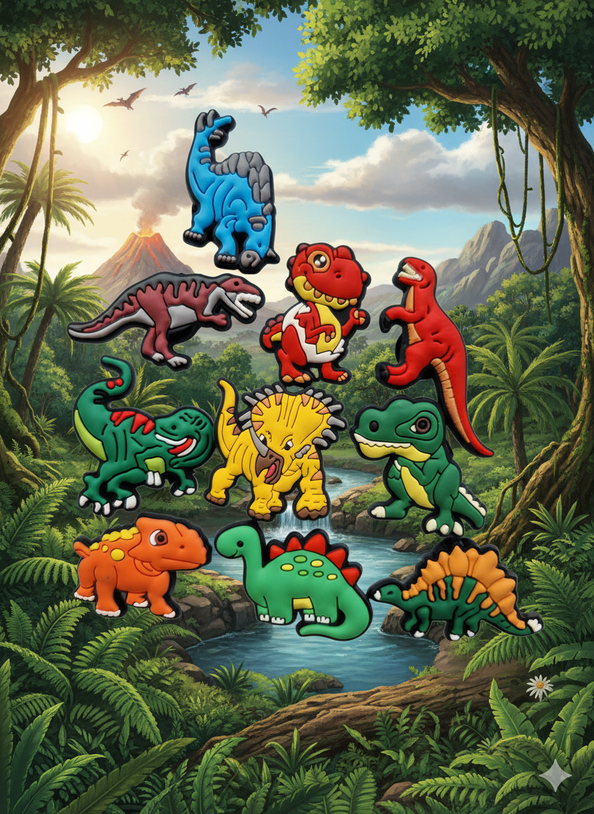 Dinosaur Character Charms Collection