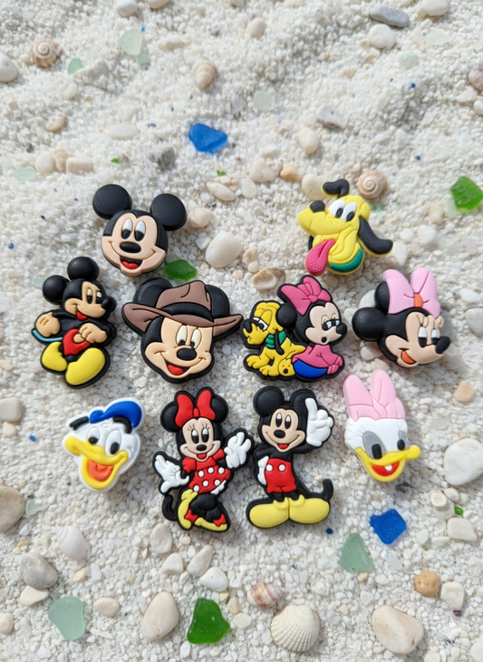 Set Of Disney Mickey Minnie Mouse Croc Charms  - 10pcs