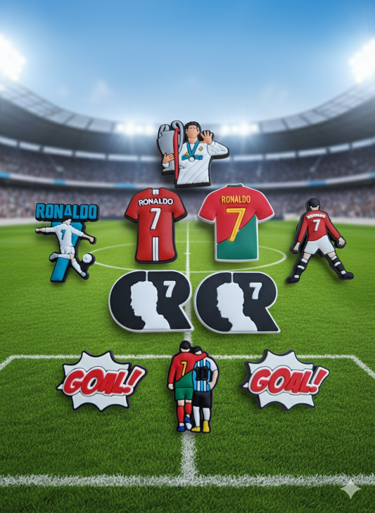 Set Of Cristiano Ronaldo Croc Charms  - 10pcs