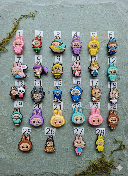 Full Set Of 28 Labubu Monsters Themed Croc Charms (NOT part of 3 sets for £14.99 bundle deal)
