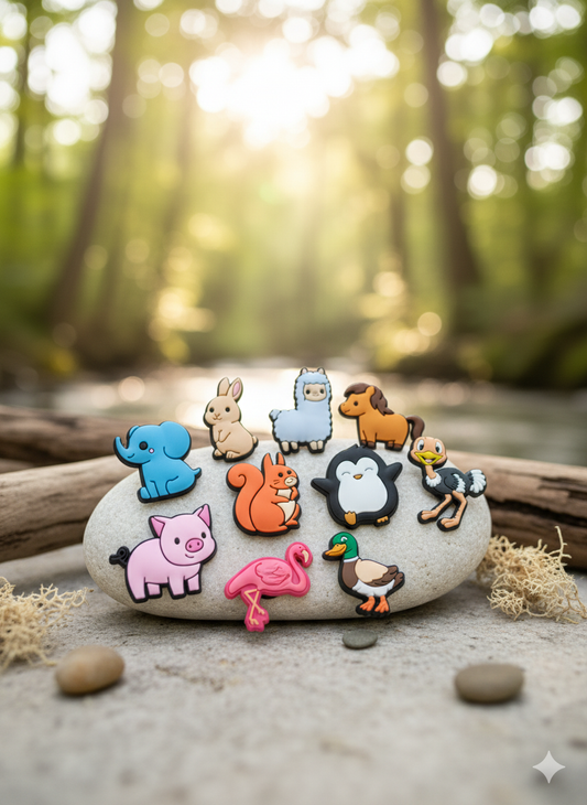 Set Of Cute Animals Croc Charms - 10pcs