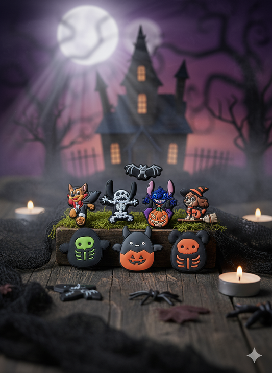 Set Of Stitch Squishmallow Paw Patrol Spooky Halloween Croc Charms  - 8pcs