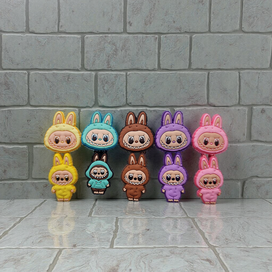 Set Labubu Monsters Style Croc Charms - 10pcs