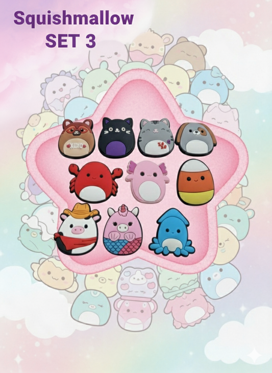 Squishmallow (SET3) Squishy Animal Charms - 10pcs Kawaii Collection